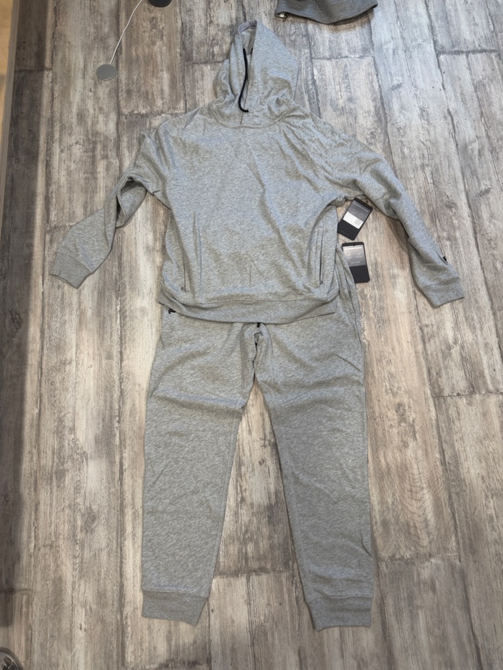 Fabletics Men’s Medium - The Lightweight Go-To Hoodie and Jogger Set - Gray BNWT